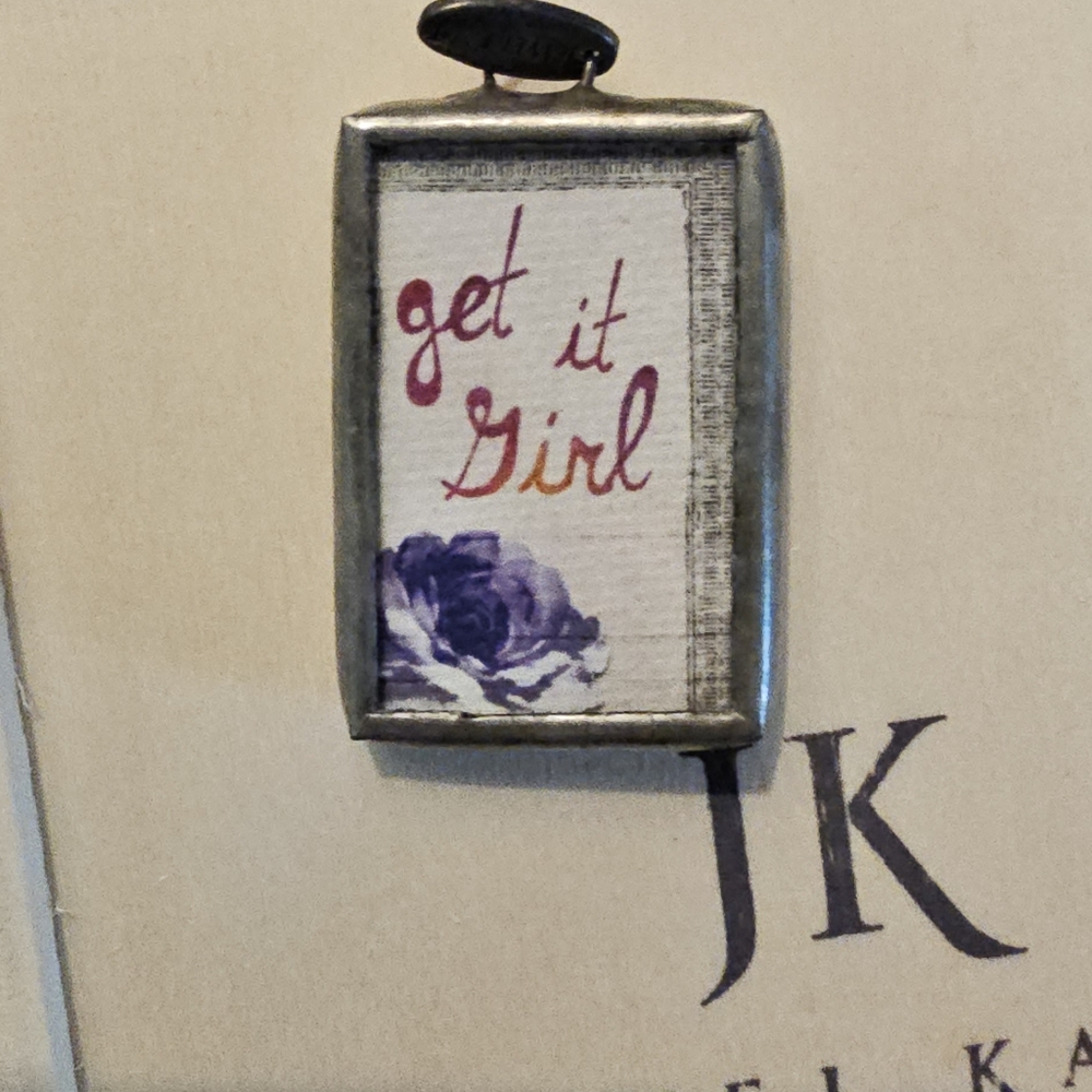 Jewel Kade Pink and Silver Crown Pendant - Picture 2 of 4